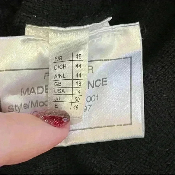 Weill black 100% wool cardigan with Rose front Buttons & Pockets *read Descripti - Picture 9 of 13